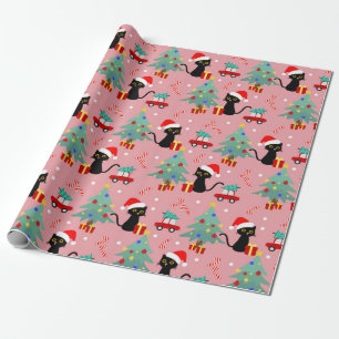 Julen svärtar kattmönster presentpapper
