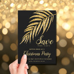 Julen Tropiska Guld Glitter Handflatan,, spara dat<br><div class="desc">Glamorös faux guld glitter handflatan står svart med din helgdag jul party SPARA DATuppgifterna i chic. ÄNDRA ordalydelsen,  typsnitt,  typsnittet färger,  även färg. Mönster är platt tryckta illustrationer/grafik - INTE FATUAL GULD GLITTER. Markera projektionsyta för tyngsta pappra. MATCHING-partiinbjudningar,  OSA kort och fler artiklar i vår butik —> http://bit.ly/2JQANWZ <—</div>