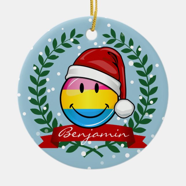 Julen utformar den Pansexual prideflaggan Julgransprydnad Keramik (Framsidan)