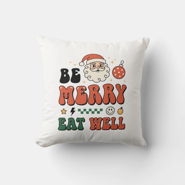 Julen Var Merry Ät Bra Santa Design Kudde (Framsida)