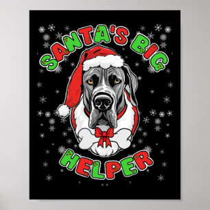 Julen vid Big Helper Great dane Hund älskare Poster