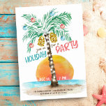 Julen vid Tropiska ön Beach Handflatan Träd Inbjudningar<br><div class="desc">Julfestinbjudan till tropisk strandtema innehåller en ö i sol med en handflatan-träd som dekoreras med strängen ljus och prydnadsföremål och en "julfest"-titel i breshstroke-stil-skrift. Art av KL Lagrar</div>