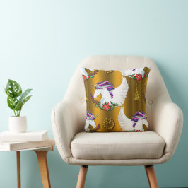 Julen Winged Unicorn Guld Kudde