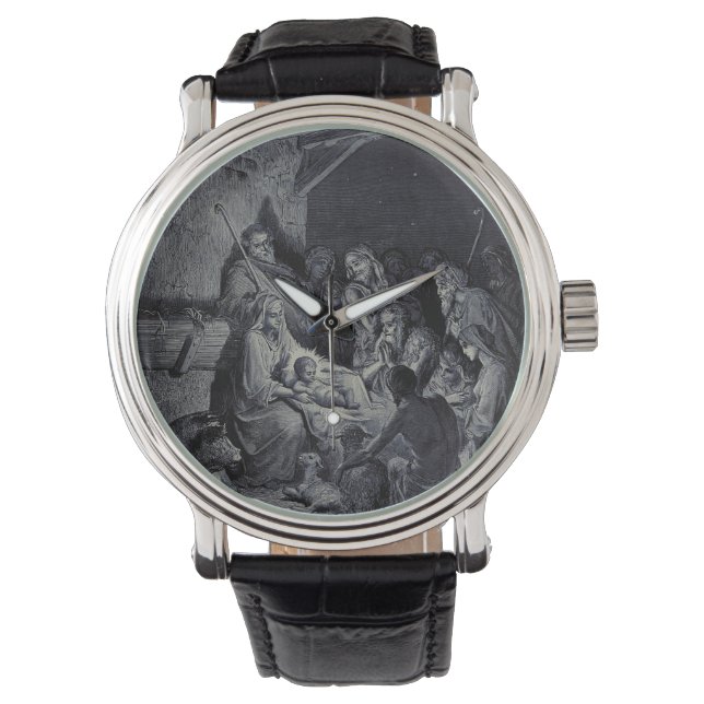 Julenatt av Gustave Doré Premium Victorian bläck Armbandsur (Framsida)