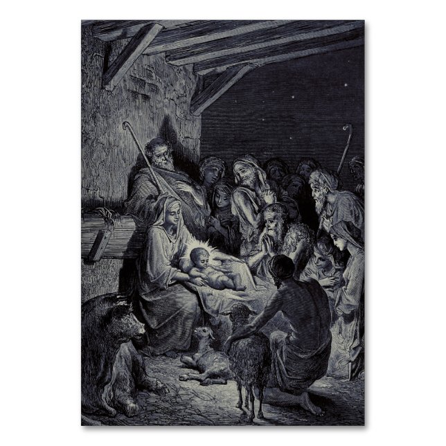 Julenatt av Gustave Doré Premium Victorian bläck Bordsnummer (Framsidan)