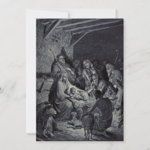 Julenatt av Gustave Doré Premium Victorian bläck Inbjudningar
