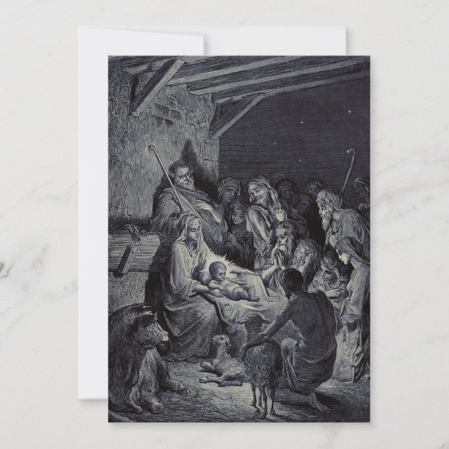 Julenatt av Gustave Doré Premium Victorian bläck Inbjudningar (Framsida)