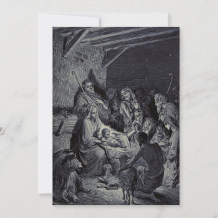 Julenatt av Gustave Doré Premium Victorian bläck Julkort