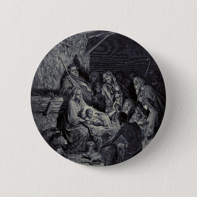 Julenatt av Gustave Doré Premium Victorian bläck Knapp (Framsida)