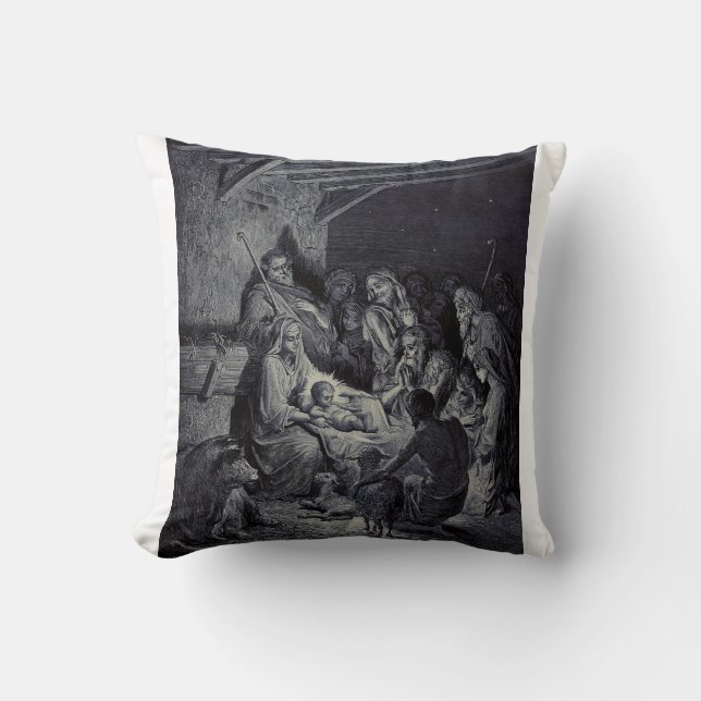 Julenatt av Gustave Doré Premium Victorian bläck Kudde (Framsida)