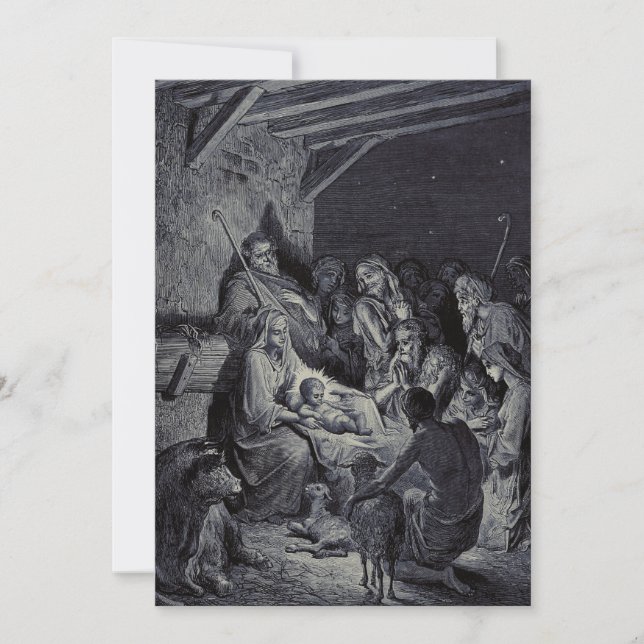 Julenatt av Gustave Doré Premium Victorian bläck Tack Kort (Framsida)