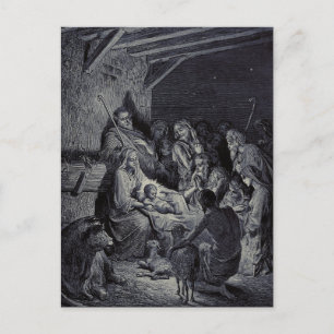 Julenatt av Gustave Doré Premium Victorian bläck Vykort