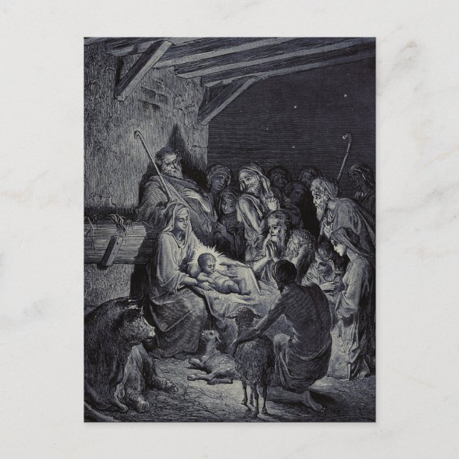 Julenatt av Gustave Doré Premium Victorian bläck Vykort (Framsida)