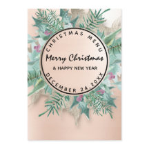 Julenatt Holiday Vinter Meny Blush  Blommig