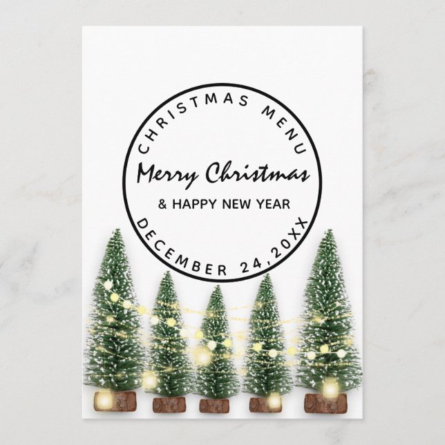 Julenatt Holiday Vinter Meny Ljusgrön Vit (Framsida)