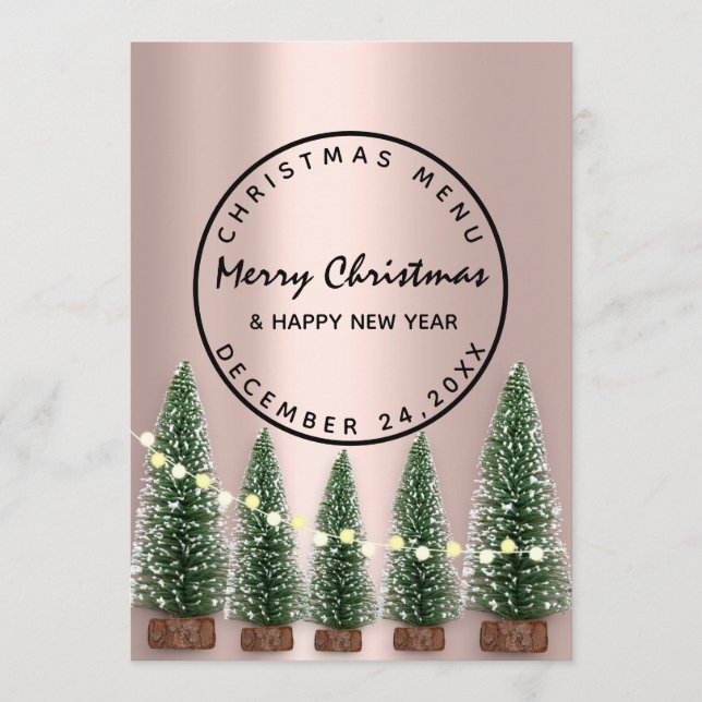 Julenatt Höstmeny Ljus Grön Ros Meny (Framsida)