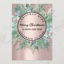 Julenatt Vintermeny Ros Blommig Meny