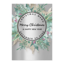 Julenatt Vintermeny Silver Blommotiv