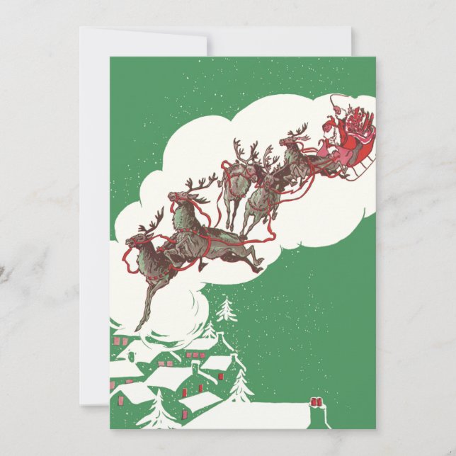 Julenattens Vintage Retro Tomte Inbjudan (Framsida)