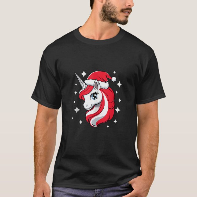 Julenhetshörning För Flickor Röd Tomtehatt Vinter  T Shirt (Framsida)