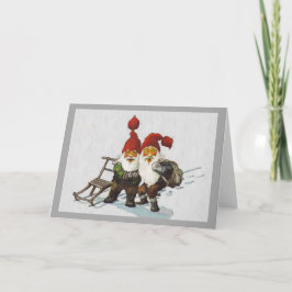 Julenisse Friends Sledding Helgkort