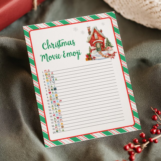 Julenlig julfestfilm Emoji-spel Julkort (Christmas Party Games)