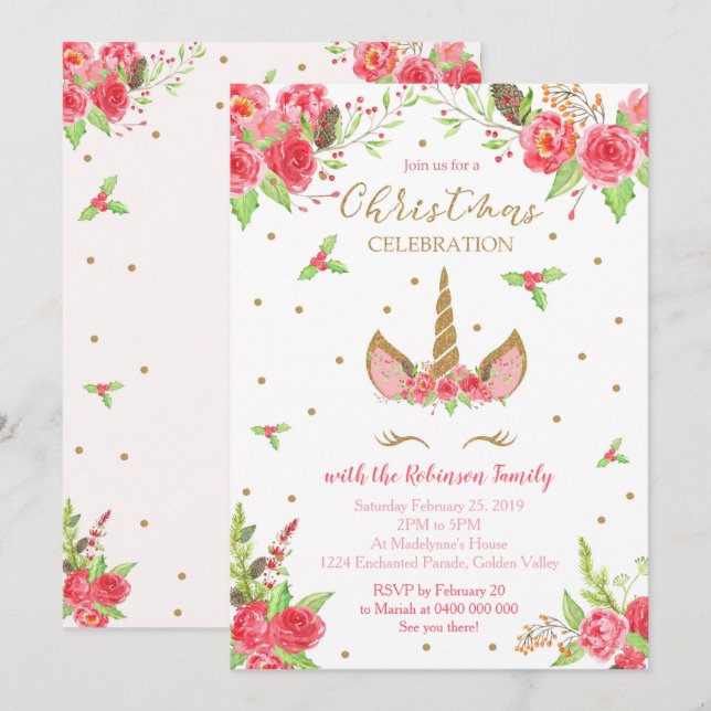 Julenmajsinbjudan Inbjudningar (Fram/baksida)