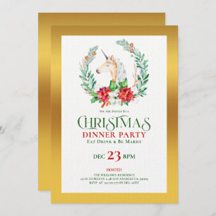 Julenmajsmåltid guld, party inbjudan