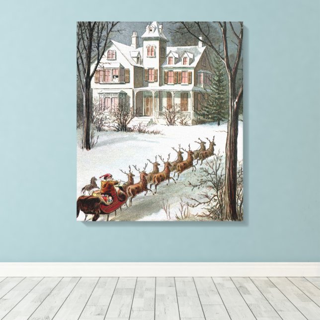 Julenostalgi, Sankt Nikolaus med renar Canvastryck (Insitu (trägolv))