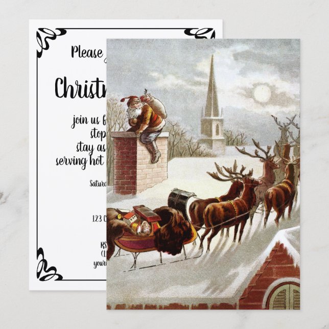 Julenostalgi, Sankt Nikolaus på taket Inbjudningar (Fram/baksida)