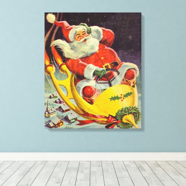 Julenostalgi, Tomte i rymdskepp Canvastryck (Insitu (trägolv))