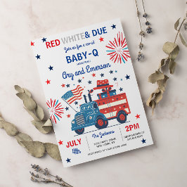 Julens 4:e babystölder Baby-Q Babystövel juli BBQ Inbjudningar