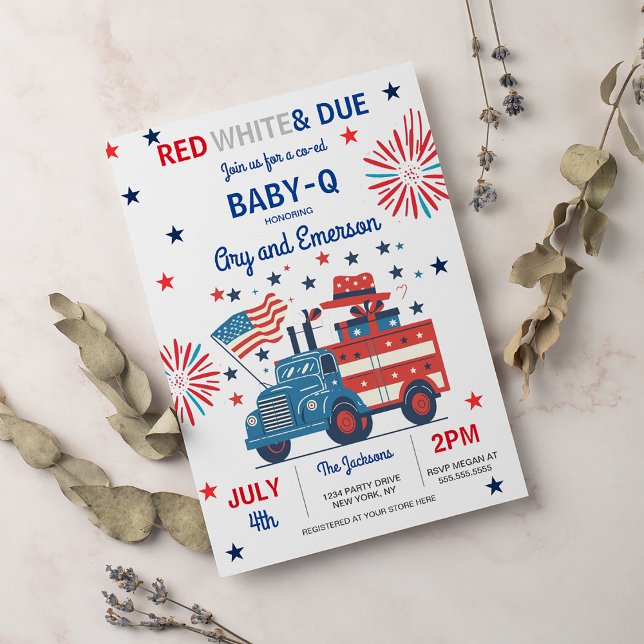 Julens 4:e babystölder Baby-Q Babystövel juli BBQ  Inbjudningar (Skapare uppladdad)