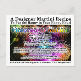 Julens 4:e brandman Martini Recipe-vykort Vykort