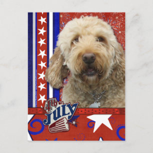 Julens 4:e brandsläckare - GoldenDoodle Vykort