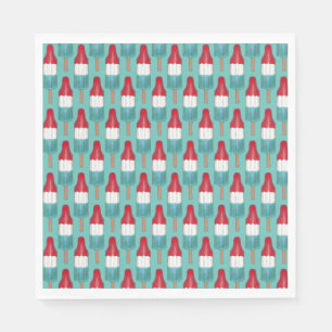 Julens 4:e Rocket Pop Patriotic Popsicle Red Blue Pappersservett
