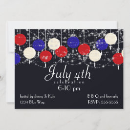 Julens 4:e Rött vitt blått logaritmer Inbjudningar