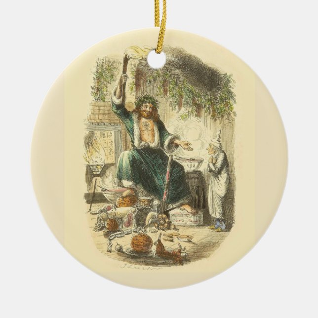 Julens Andetagande Scrooge Julgransprydnad Keramik (Framsidan)