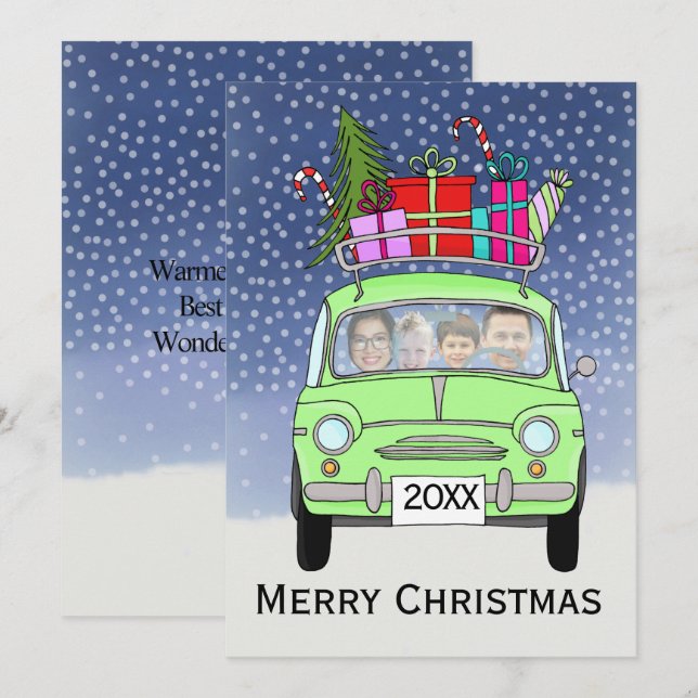 Julens anpassade-fotokort julkort (Fram/baksida)