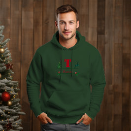 Julens Anpassningsbar Monogram och Namn Manar Hoodie