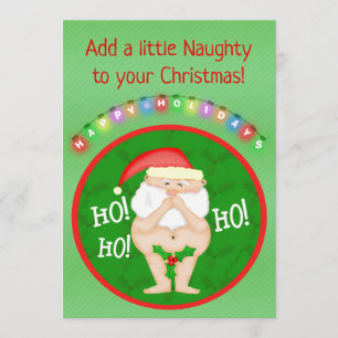 Julens Anpassningsbar Naughty Santa Party-inbjudan Inbjudningar