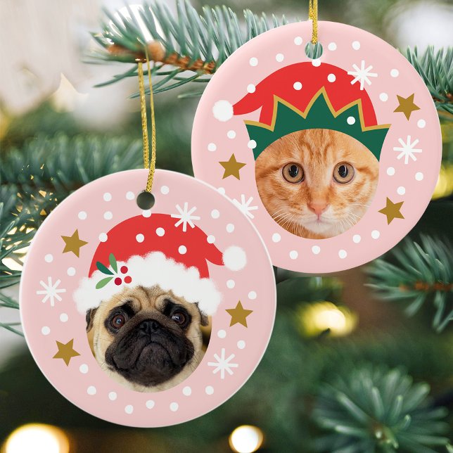 Julens Anpassningsbar Photo Cute Santa Elf Funny R Julgransprydnad Keramik (Skapare uppladdad)