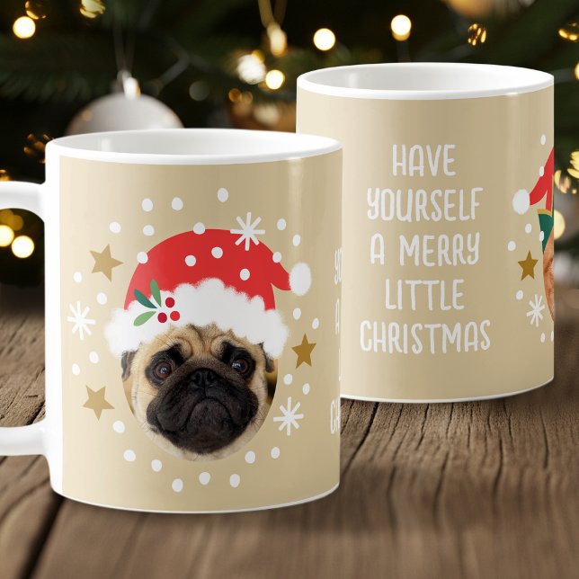 Julens Anpassningsbar Photo Funny Elf Santa Pet Be Kaffemugg (Skapare uppladdad)