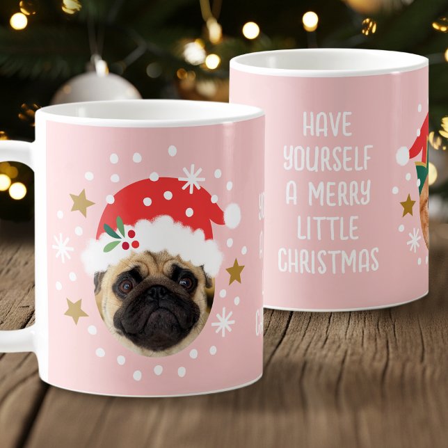Julens Anpassningsbar Photo Funny Elf Santa Pet Ro Kaffemugg (Skapare uppladdad)