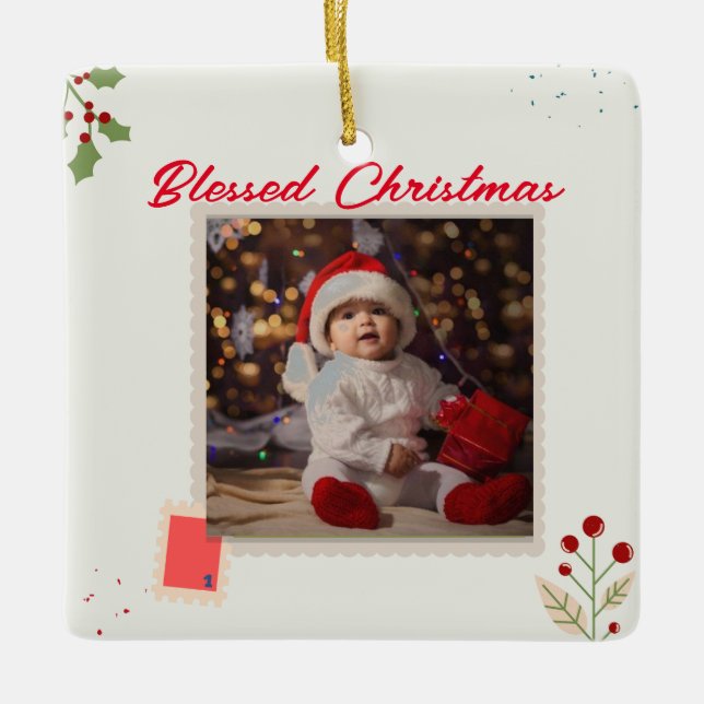 Julens Anpassningsbar Photo Ornament (Framsida)