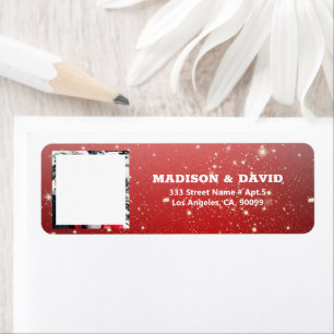 Julens Anpassningsbar Photo Returadress Etikett