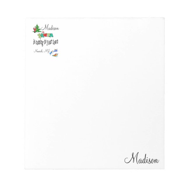 Julens Anteckningsblock Santa kommer till Town (Framsida)