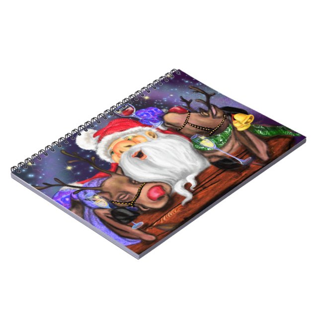 Julens bärbara dator Gift Santa and Reindeers - Ro Anteckningsbok (Vänstra Sidan)