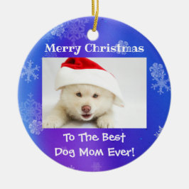 Julens bästa Hund Mamma någonsin Foto Julgransprydnad Keramik