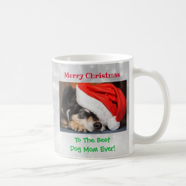 Julens bästa Hund Mamma någonsin Pet Photo Kaffemugg (Höger)